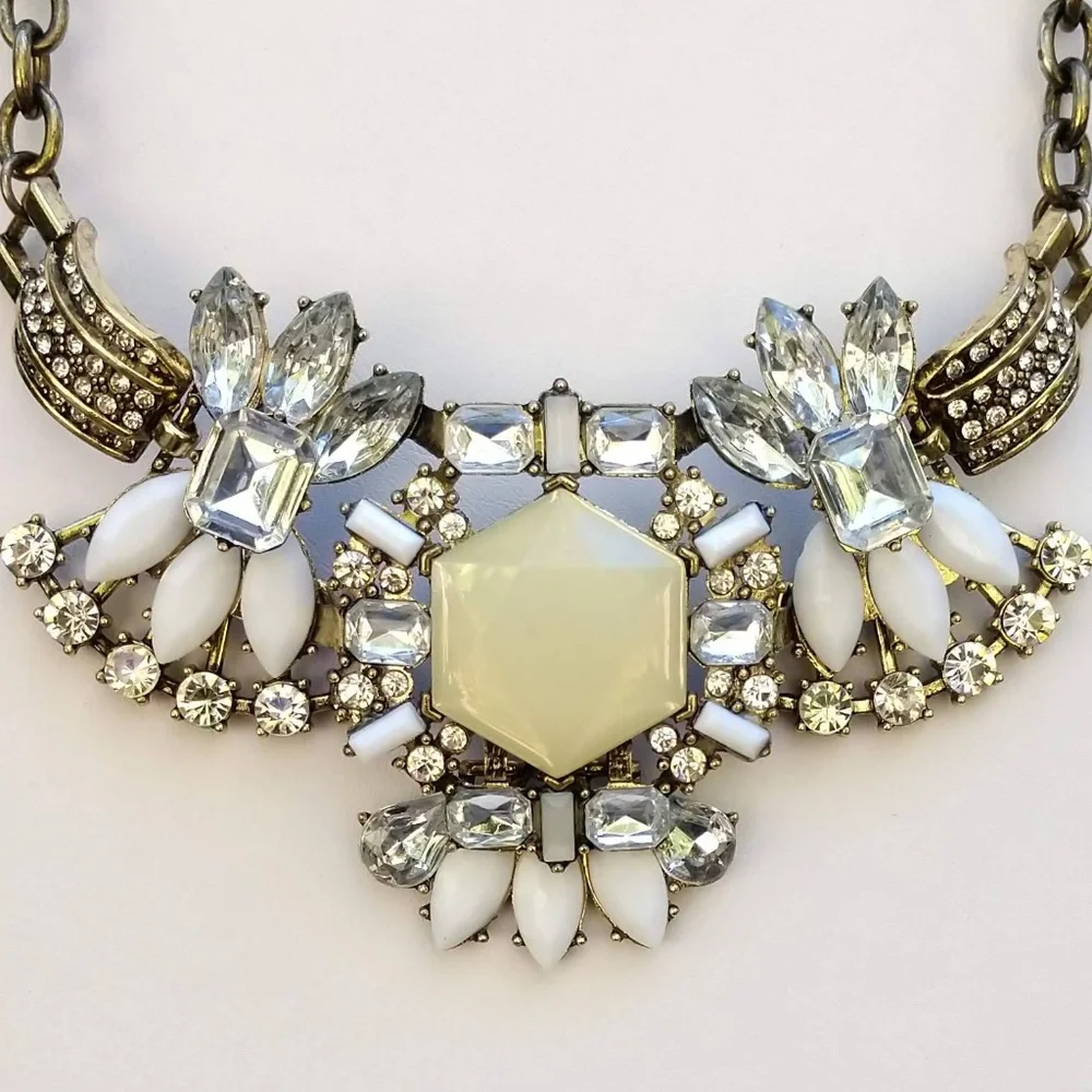 Ornate bead and cz statement necklace